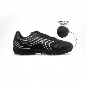FUTSAL MINI SOCCER ZARS MAGIZTA FANDOM BLACK WHITE (1) Zars - Magizta Fandom Sepatu Futsal Mini Soccer Rumput Sintetis Turf Black white